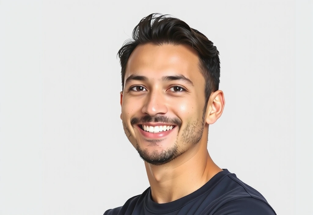 Man smiling confidently, representing success in health goals